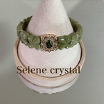 クローバー　グリーンアラシャン瑪瑙　ブレスレット　　　　天然石ブレスレット　Selene crystal