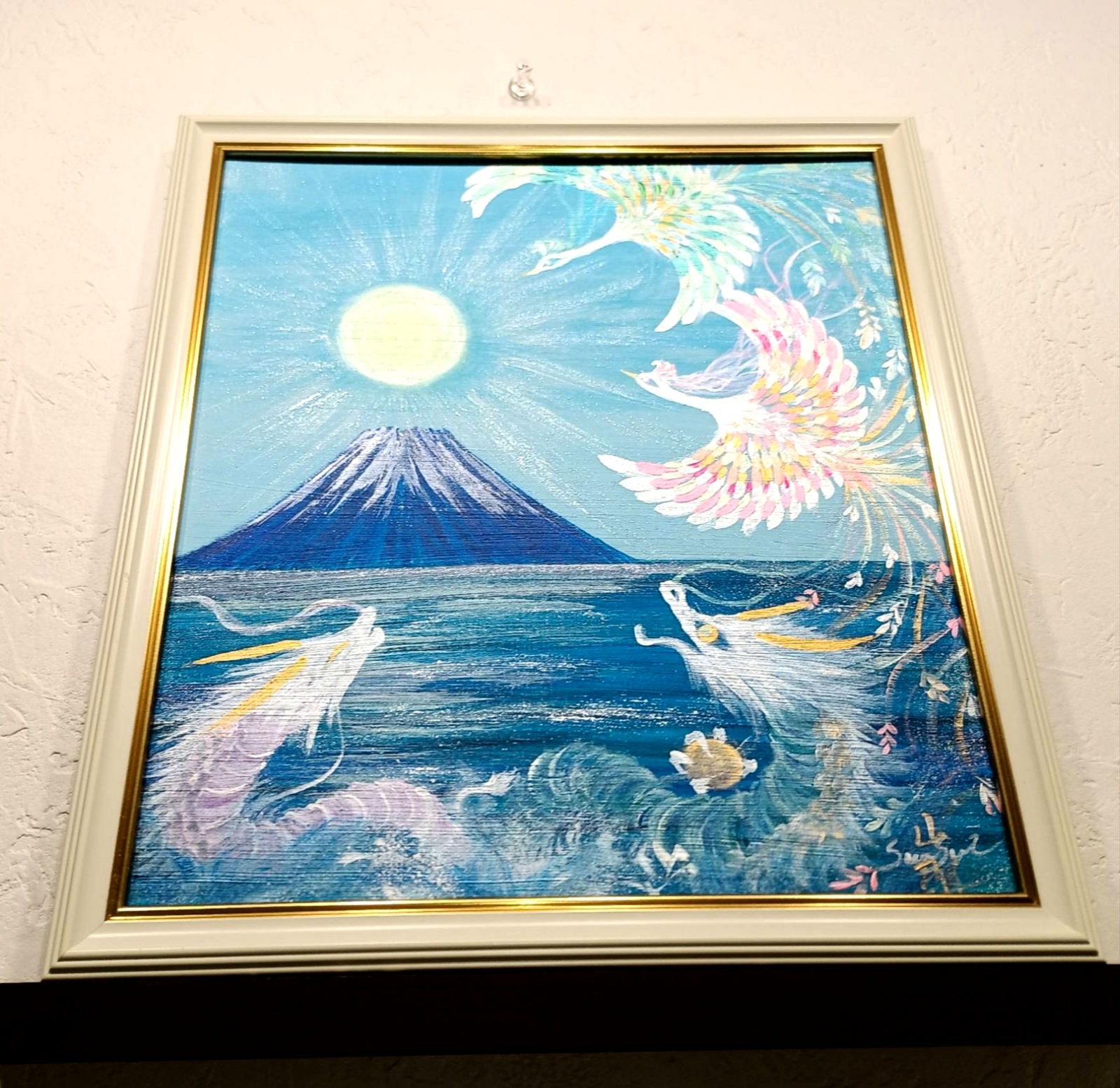 完売 額付風水開運絵画＊九頭龍∞龍玉 ドラゴンパワー 神 邪気
