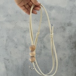 スマホショルダーストラップ【Woodbeads】ベージュ