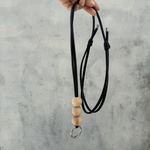 スマホショルダーストラップ【Woodbeads】ブラック