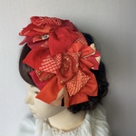 赤 リボン ヘッドドレス ヘアアクセサリー 和装 髪飾り 七五三 成人式