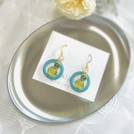 ビタミンカラー マリーングリーン キャッツアイ  ピアス / イヤリング 