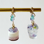 紫陽花ムース＆ソーダピアス/イヤリング