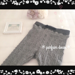 【80〜90size】ladyのレギンス(グレー×グレー)