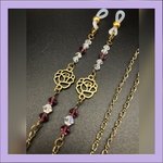 【メガネチェーン】パープル×金古美　ハンドメイド