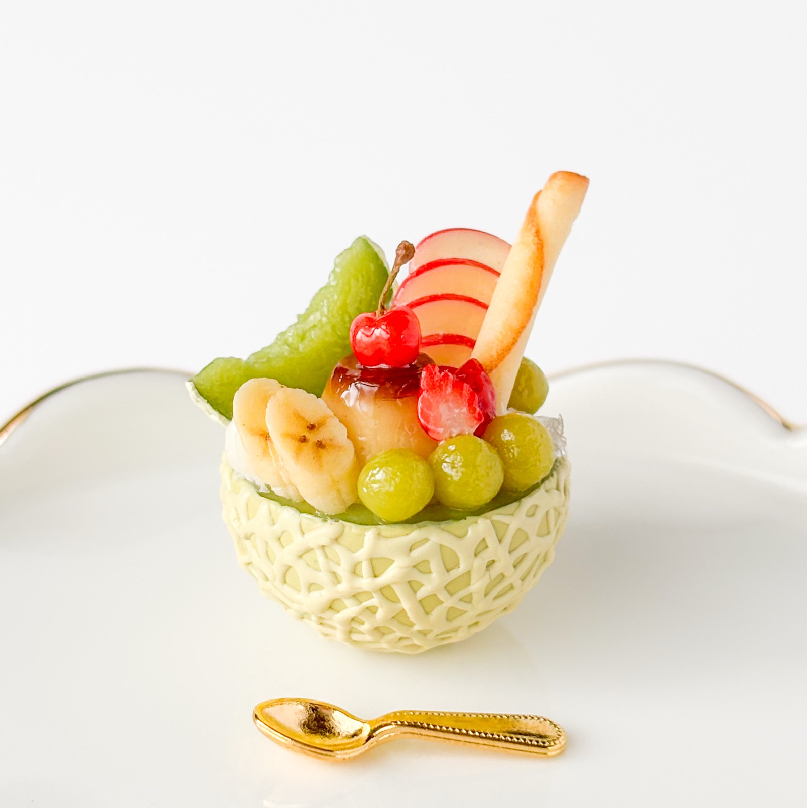 No.211◇ プリンアラモードのスイーツセット ◇ ミニチュア No.211