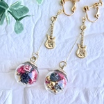 金具変更可◎ギター×赤黒ゴールドイヤリングピアス