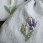 カタクリ　刺繍巾着