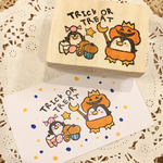 【ペンギンちゃんのHalloweenパーティー】消しゴムはんこ
