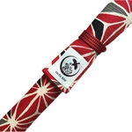 篠笛袋✨1管入れ　麻の葉　茜色