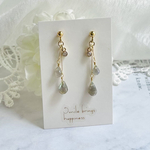 ピアス　天然石　ラブラドライト　ドロップカット　サージカルステンレス