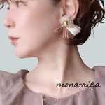 【NEW】ふんわりシフォンシリーズ（ブラウン）イヤリング／ピアス