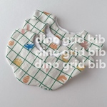 【 dino grid bib 】恐竜 ダイナソー チェック もくもく スタイ よだれかけ