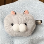 ふぐふぐはむすたー　前髪クリップ(右用・グレー)