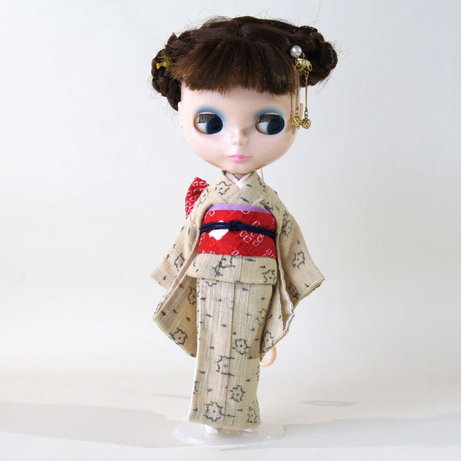 リカちゃん　ブライス　正絹お着物セット　ハンドメイド プリント版》ブライスリカちゃん着物着付けセットの作り方