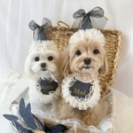 《ペットHalloween選べる2色フリルスタイ&ハットset》ハロウィン　ビブ　帽子　王冠　わんこ　いぬ　犬　スタイ　猫　おうち記念日　コスチューム　うちの子　うちのこ　記念日　バースデー　誕生日