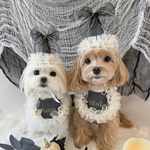 《ペットHalloween選べる2色フリルスタイ&ハットset》ハロウィン　ビブ　帽子　王冠　わんこ　いぬ　犬　スタイ　猫　おうち記念日　コスチューム　うちの子　うちのこ　記念日　バースデー　誕生日