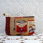 ♪昭和レトロ＊缶詰＊ポスター　ミニミニフラットポーチ♪