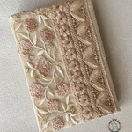 MaEuMインド刺繍リボンブックカバー片側調整タイプ【pink beige1】