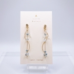 琴柱のピアス * Clear×Blue * 2way ｜ イヤリング変更可