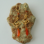 カーネリアン色の恋と星のピアス（イヤリング）