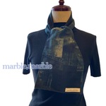 デニム柄　シック　ガーゼ　ガーゼマフラー　ダブルガーゼ　冷えとり　汗とり　ガーゼタオル