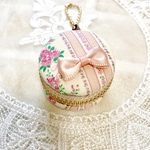 花柄リボン୨୧⑅*.マカロンポーチ♡ピンク♡