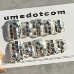 NEW(🪩)ネイルチップ ミラーボールネイル ハート ぷっくりデザイン クリアラメ キラキラ うるうる