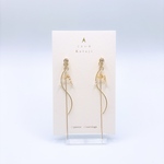 琴柱のピアス * Clear × gold * 2way ｜ イヤリング変更可