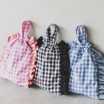  名入れ刺繍　お名前刺繍　名入れ　刺繍　お着替え袋　体操着袋　体操着入れ　体操服入れ　巾着袋　入学　入園　入園準備 入学準備 入学祝い 女の子　保育園　幼稚園　小学校　通園　通学　チェック　体操バッグ