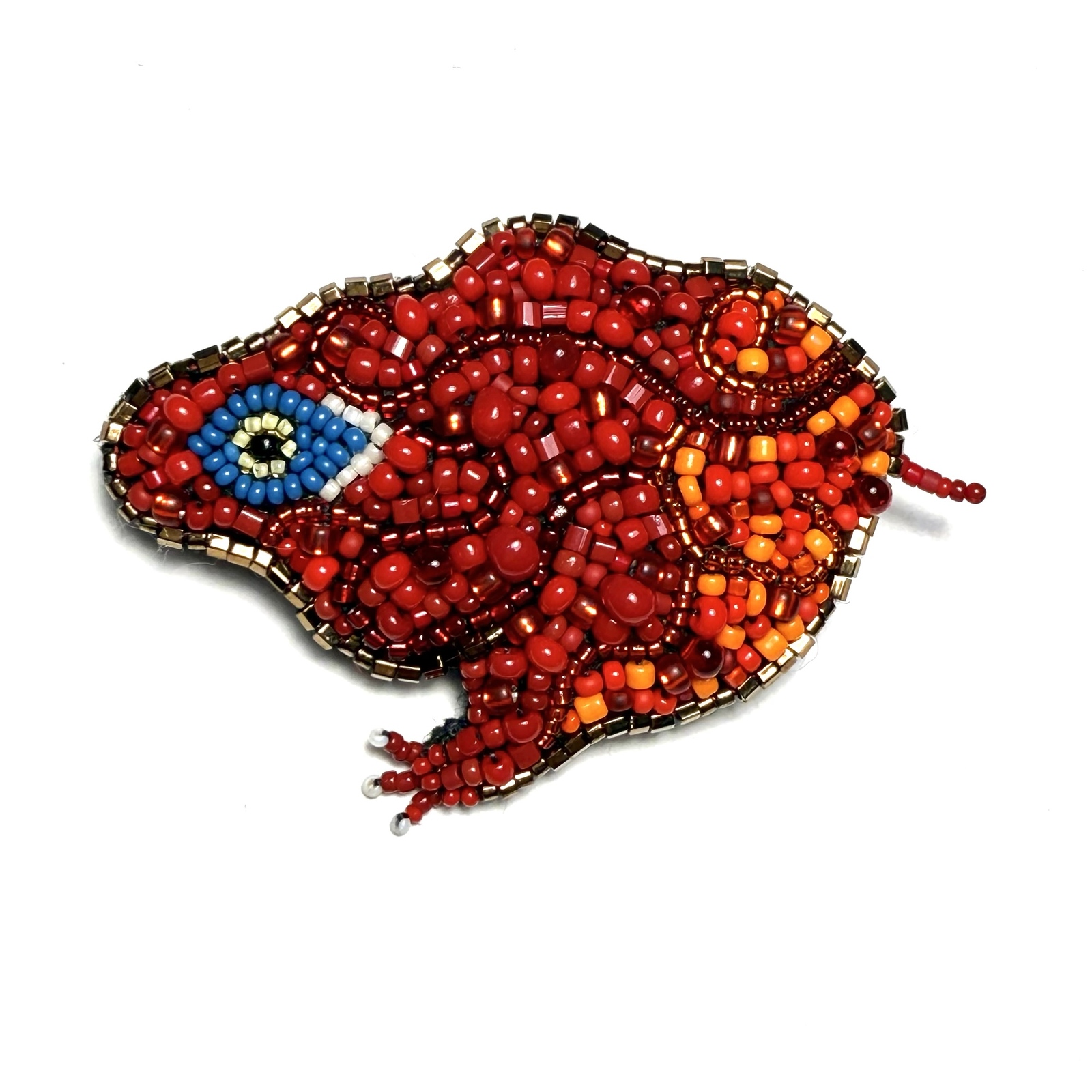 妖怪 無名 ビーズ刺繍ブローチ