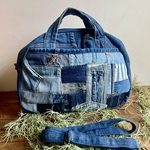 ボストン、リュック、ショルダー、キャリーオン。変幻自在の4WAY DENIM TRAVELER BAG＊夜空に月と星