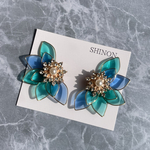 mint blue Flowerお花のみ♡。ピアス イヤリング