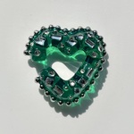 【受注制作】( 制作時間8日) HEART earcuff ( Decoration heart ・emerald )// 片耳用 