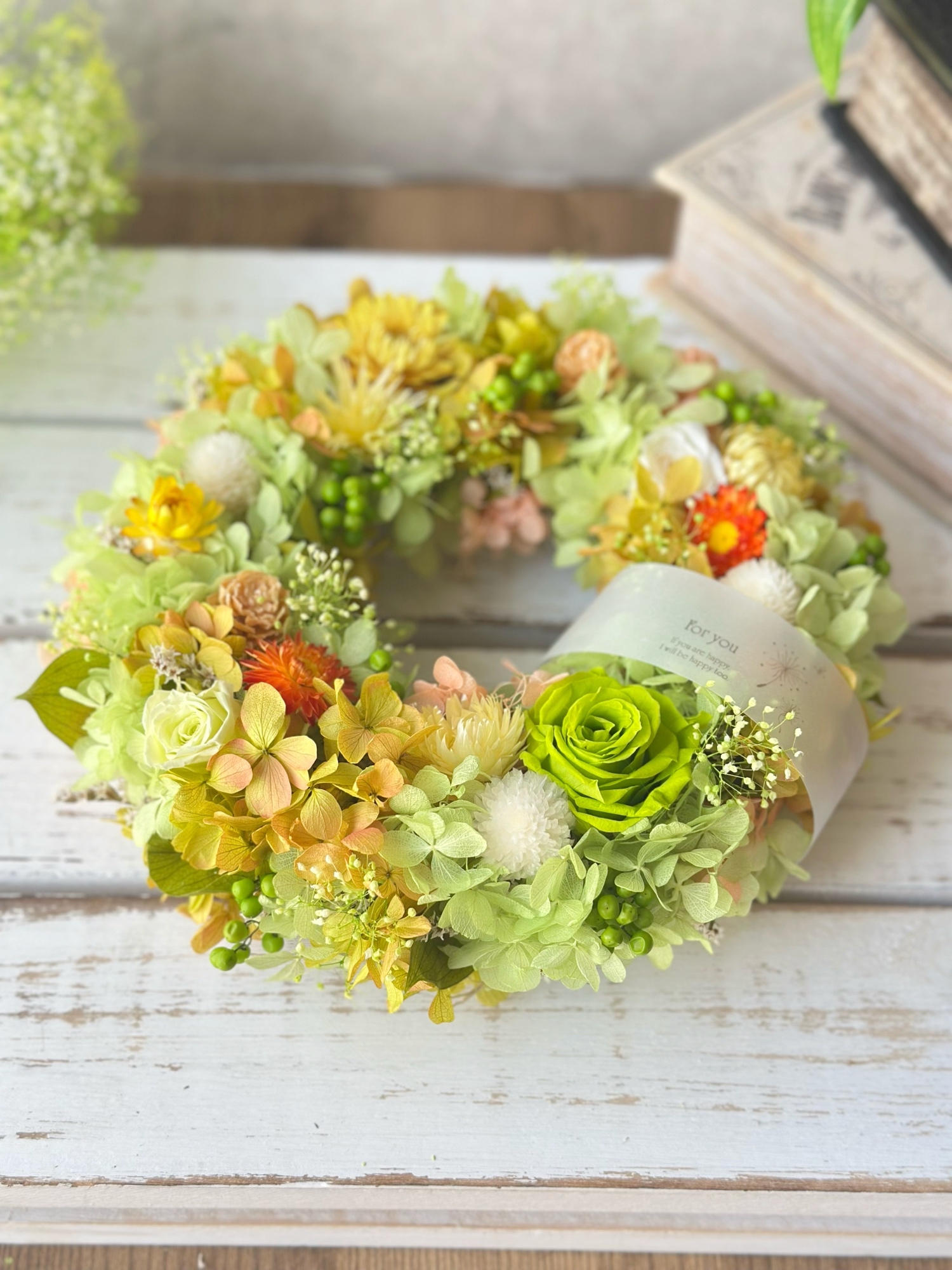 No75 たっぷりプリザーブドフラワーあじさいの爽やか贅沢