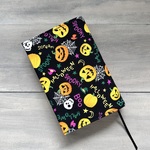 【文庫】ジャックオランタンのブックカバー　布　ハロウィン　黒　ブラック　カボチャ　型崩れしにくい　ハロウィーン