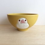 白文鳥の茶碗（イエローマット）