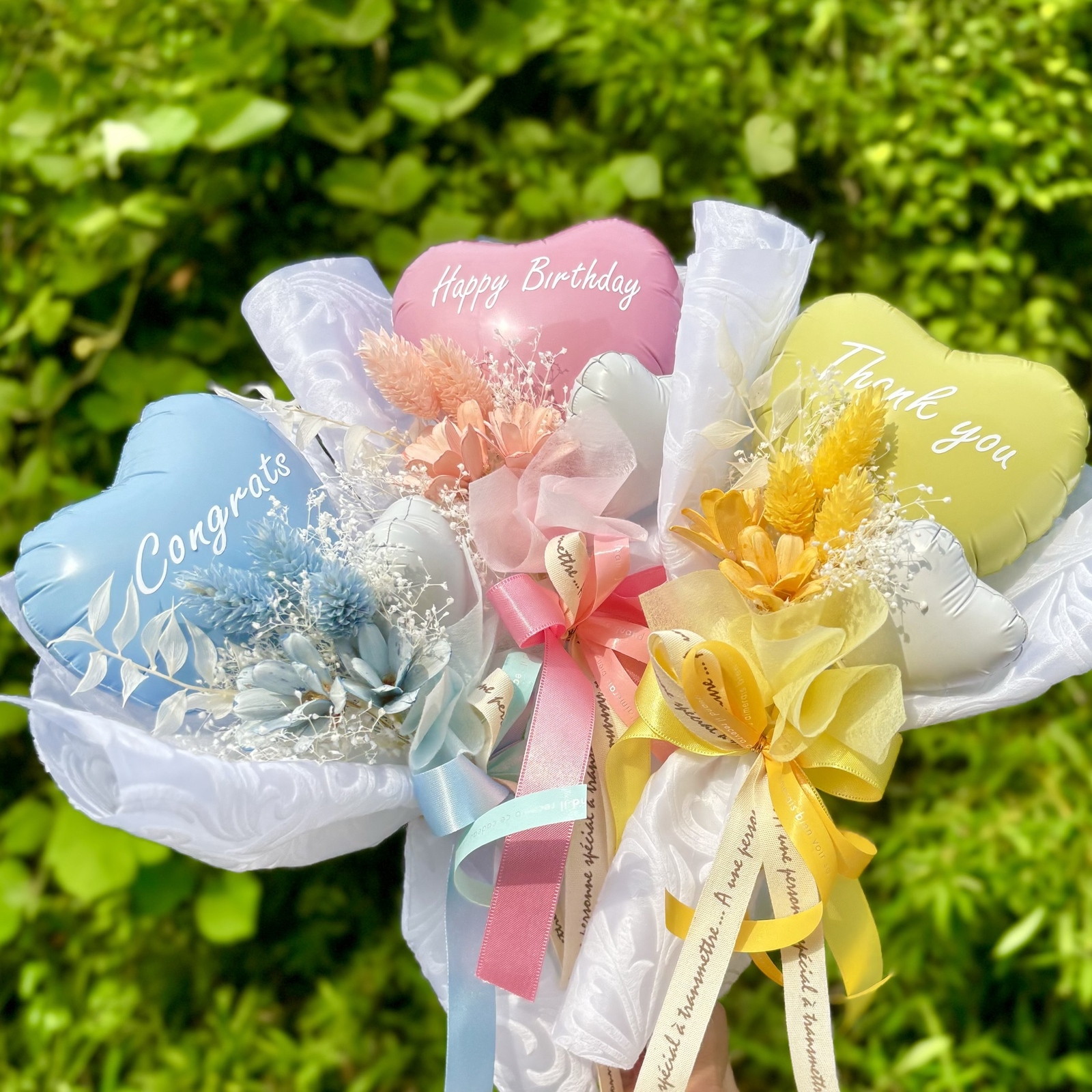 バルーンブーケ 3色ミニブーケ 卒業式 卒業バルーン 誕生日 発表会