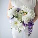 芍薬×藤×ユリのウェディングブーケ　ウェディング・前撮り・結婚式　アーティフィシャル　高級造花