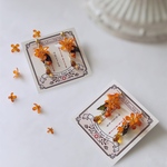 金木犀とクリスタルのピアス/銀木犀とクリスタルのピアス