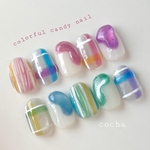 ネイルチップ　カラフルキャンディ🍬