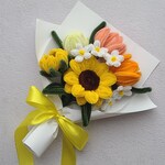 モールフラワー ひまわりのミニブーケ オレンジ系 ギフト・誕生日・母の日のプレゼントに