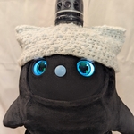 ふわふわ猫耳ニット帽子　ブルー