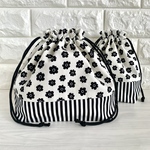 25×35 セットお弁当袋&コップ袋&ランチョンマット　花柄　くま　いちご　くすみカラー　入園入学