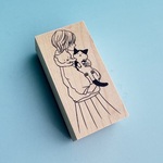 猫女子ショート　スタンプ　【30㎜×60㎜】