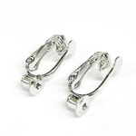 【アウトレット】 イヤリングコンバーター クリップ式 4mm 平皿キャッチ付 (2個入)【ロジウム】 商品番号 0108013060070