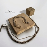 Chunky Chain  - 2連チェーンネックレス ブレスレット - チェーンブレスレット シルバー シルバーアクセサリー ペア ペアネックレス ブレスレット サージカルステンレス