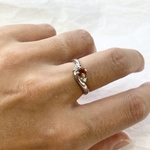 シトリンとダイアモンドのシルバーリング　KR4543　silver925　シトリンはガーネット、アクアマリン、ペリドット、アメジストに変更可。