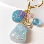 ⑧煌めく海の水面輝くキーホルダー　レジン　海塗り　水面レジン