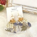 インド刺繍　刺繍リボン　タッセル　サージカルステンレス　ピアス　イヤリング　変更可能